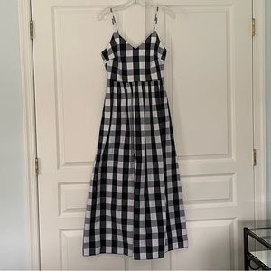 NWT J Crew Navy Blue and White Plaid Sleeveless Dress